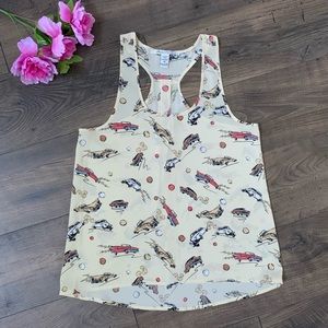 Classic car hot rod print tank med American Rag